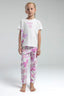 Rolypoly Kız Çocuk Bisiklet Yaka Pigment Baskılı Yazlık Regular Fit Beyaz Pijama Takımı RP3597-C-V1