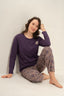 Arnetta Kadın Everyday Is A Fresh Start Mor Uzun Kol Pijama Takım AR3769-S-V1