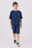 U.S. Polo Assn. Erkek Çocuk Bisiklet Yaka Sargı Nakışlı Yazlık Regular Fit Lacivert Bermuda Takım US1779-C-V31