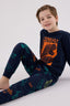 Rolypoly Erkek Çocuk Bisiklet Yaka Pigment Baskılı Kışlık Regular Fit Lacivert Pijama Takımı RP3671-C-V2