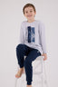 U.S. Polo Assn. Erkek Çocuk Bisiklet Yaka Pigment Baskılı Kışlık Regular Fit Gri Pijama Takımı US2206-C-V1