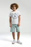 U.S. Polo Assn. Erkek Çocuk Bisiklet Yaka Pigment Baskılı Yazlık Regular Fit Beyaz Bermuda Takım US2047-C-V1