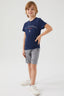 U.S. Polo Assn. Erkek Çocuk Bisiklet Yaka Pigment Baskılı Yazlık Regular Fit Lacivert Bermuda Takım US1369-C-V3