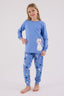 Rolypoly Kız Çocuk Bisiklet Yaka Pigment Baskılı Kışlık Regular Fit Mavi Pijama Takımı RP3697-C-V2