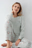 Rolypoly Kadın Bisiklet Yaka Pigment Baskılı Kışlık Regular Fit Yeşil Pijama Takımı RP3703-S-V1