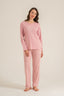 Pierre Cardin Kadın Have A Super Day Pembe Uzun Kol Pijama Takım PC9294-S-V1