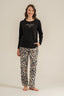 Pierre Cardin Kadın Inspire Others Everyday Siyah Uzun Kol Pijama Takım PC9280-S-V1