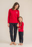 Rolypoly Be Happy Everyday Anne Kız Kırmızı Uzun Kol Pijama Takım RP3932-A-V1