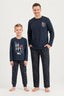 Rolypoly Be Happy Everyday Baba Oğul Lacivert Uzun Kol Pijama Takım RP3933-A-V1