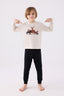 Rolypoly Erkek Çocuk Bisiklet Yaka Pigment Baskılı Kışlık Regular Fit Krem Pijama Takımı RP3452-C-V2