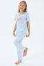 Rolypoly Kız Çocuk Bisiklet Yaka Baskılı Yazlık Regular Fit Mavi Pijama Takımı RP3792-C-V1