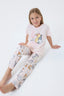Rolypoly Kız Çocuk Bisiklet Yaka Baskılı Yazlık Regular Fit Pembe Pijama Takımı RP3774-C-V2