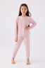 Rolypoly Kız Çocuk Bisiklet Yaka Pigment Baskılı Kışlık Regular Fit Pembe Pijama Takımı RP3464-C-V1