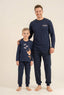 Rolypoly New Year Time Baba Oğul Lacivert Uzun Kol Pijama Takım RP3935-A-V1