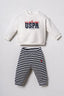 U.S. Polo Assn. Erkek Bebek Baskılı Beyaz Uzun Kol Pijama Takım USB3162-C-V1