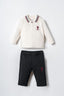 U.S. Polo Assn. Erkek Bebek Polo Yaka Beyaz Uzun Kol Pijama Takım USB3157-C-V1