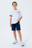 U.S. Polo Assn. Erkek Çocuk Bisiklet Yaka Nakışlı Yazlık Regular Fit Beyaz Bermuda Takım US2401-C-V1