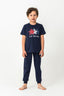 U.S. Polo Assn. Erkek Çocuk Bisiklet Yaka Nakışlı Yazlık Regular Fit Lacivert Pijama Takımı US2441-C-V1