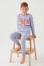 U.S. Polo Assn. Erkek Çocuk Bisiklet Yaka Pigment Baskılı Kışlık Regular Fit Mavi Pijama Takımı US1191-C-V7