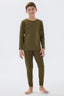 U.S. Polo Assn. Erkek Çocuk Bisiklet Yaka Pigment Baskılı Kışlık Regular Fit Yeşil Pijama Takımı US1580-C-V1