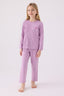 U.S. Polo Assn. Kız Çocuk Bisiklet Yaka Pigment Baskılı Kışlık Regular Fit Mor Pijama Takımı US1668-C-V16