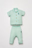 U.S. Polo Assn. Kız Bebek Gömlek Yaka Nakışlı Yazlık Regular Fit Yeşil Pijama Takımı USB2978-C-V3