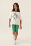 U.S. Polo Assn. Kız Çocuk Bisiklet Yaka Pigment Baskılı Yazlık Regular Fit Beyaz Bermuda Takım US1841-C-V2
