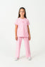 U.S. Polo Assn. Kız Çocuk Bisiklet Yaka Nakışlı Yazlık Regular Fit Pembe Pijama Takımı US2529-C-V2