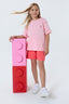 U.S. Polo Assn. Kız Çocuk Bisiklet Yaka Nakışlı Yazlık Regular Fit Pembe Şort Takım US2512-C-V2
