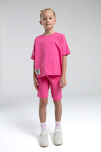 Rolypoly Kız Çocuk Pembe Bermuda Takım