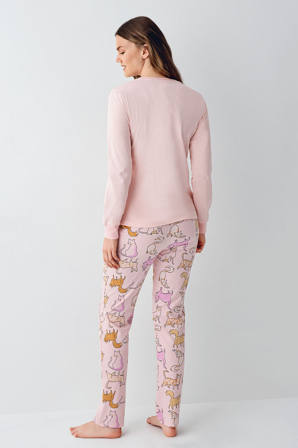 Rolypoly Kadın Kışlık Regular Fit Pembe Pijama Takımı RP3710-S-V2