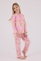 Rolypoly Kız Çocuk Pembe Gömlek Pijama Takımı