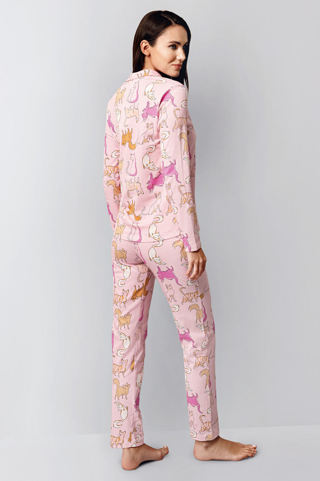 Rolypoly Kadın Kışlık Regular Fit Pembe Gömlek Pijama Takım RP3711-S-V2
