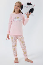 Rolypoly Kız Çocuk Kışlık Regular Fit Pembe Pijama Takımı RP3710-C-V2