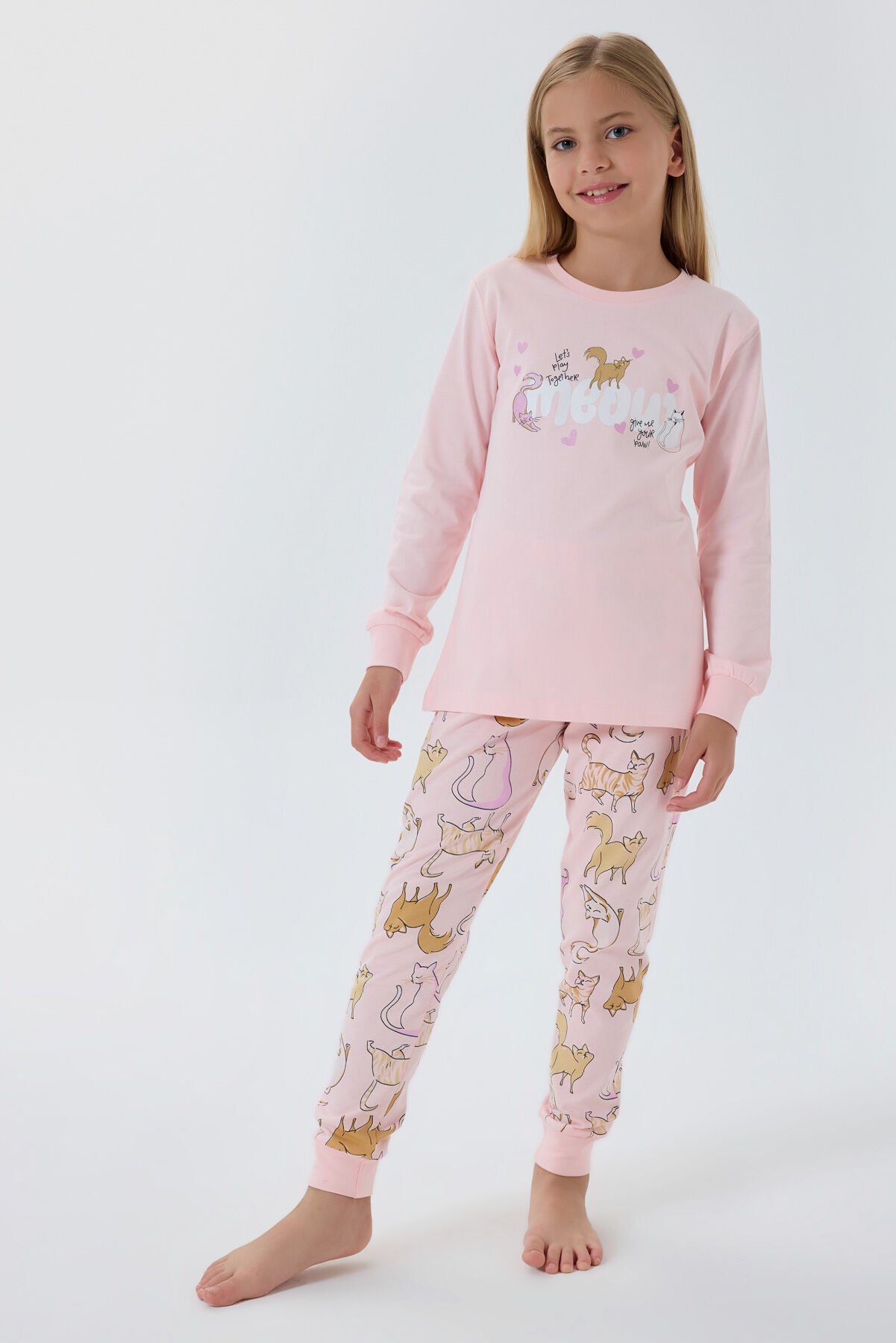 Rolypoly Kız Çocuk Pembe Pijama Takımı