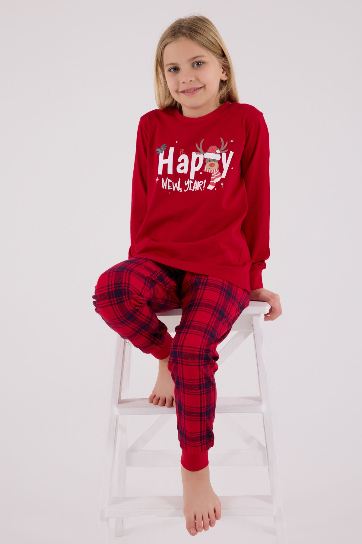 Rolypoly Kız Çocuk Kışlık Regular Fit Kırmızı Pijama Takımı RP3715-C-V1