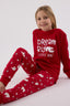Rolypoly Kız Çocuk Bisiklet Yaka Pigment Baskılı Kışlık Regular Fit Kırmızı Pijama Takımı RP3717-C-V1
