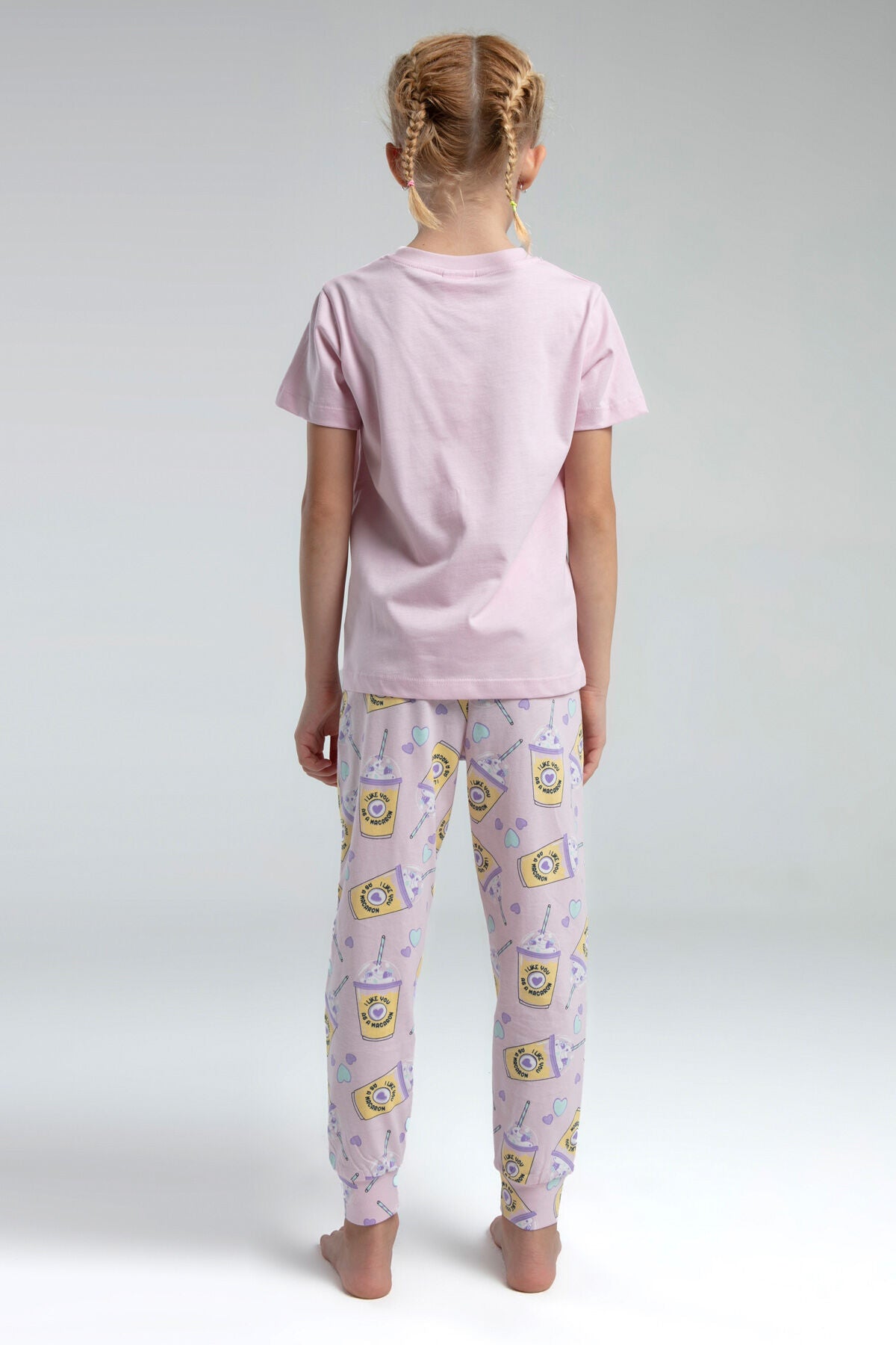 Kız Çocuk Pembe Kısa Kol Pijama Takım