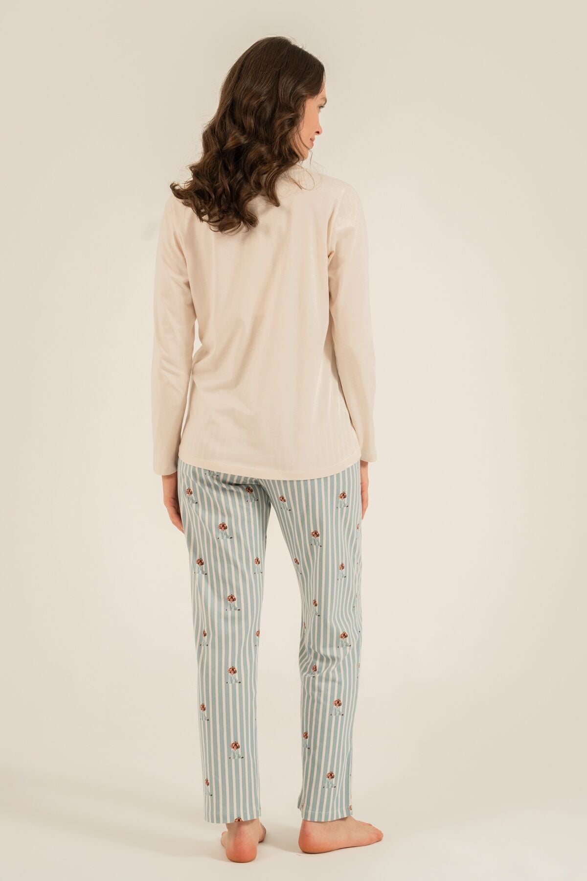 Arnetta Anne Kız Sweet Dreams Krem Uzun Kol Pijama Takım AR3734-A-V1