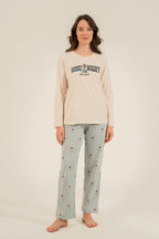 Arnetta Anne Kız Sweet Dreams Krem Uzun Kol Pijama Takım AR3734-A-V1