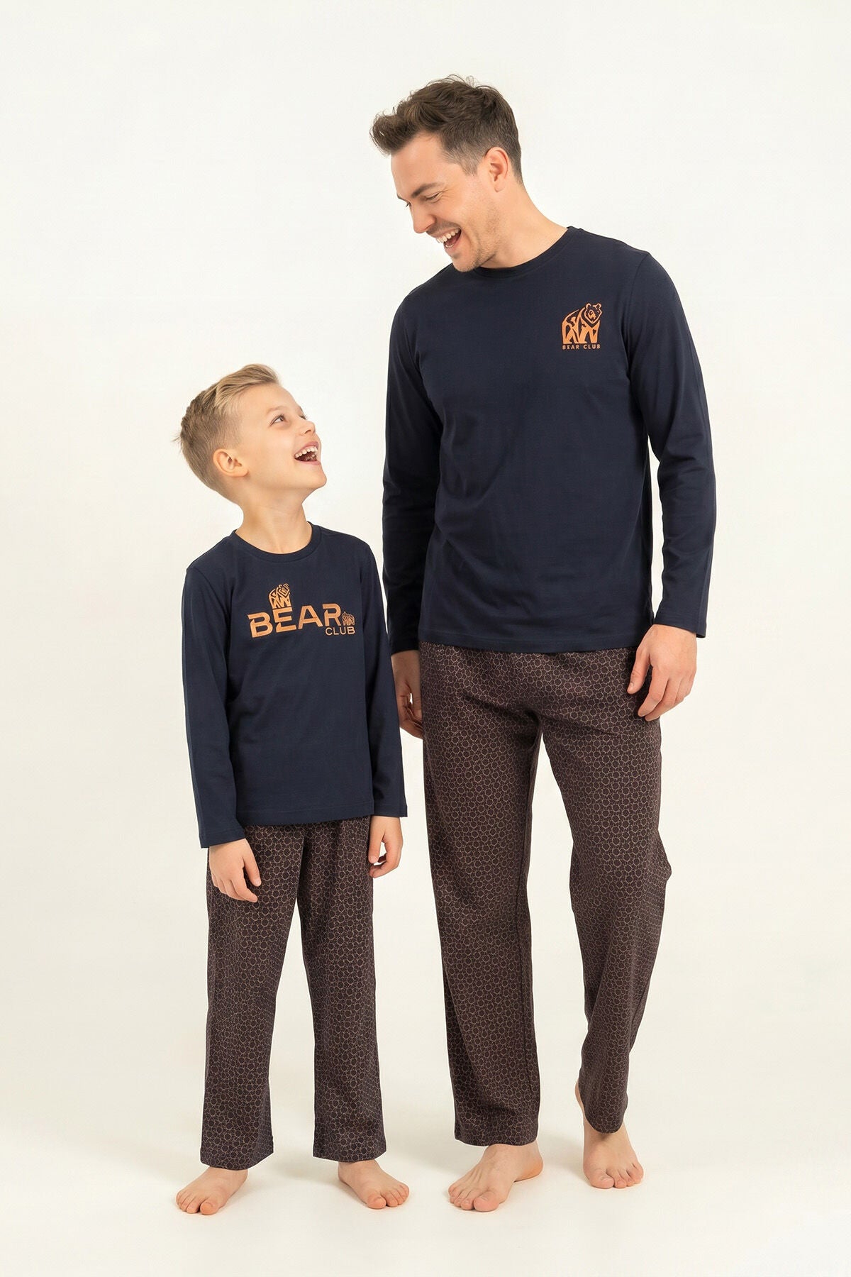 Arnetta Baba Oğul Bear Club Lacivert Uzun Kol Pijama Takım AR3824-A-V1