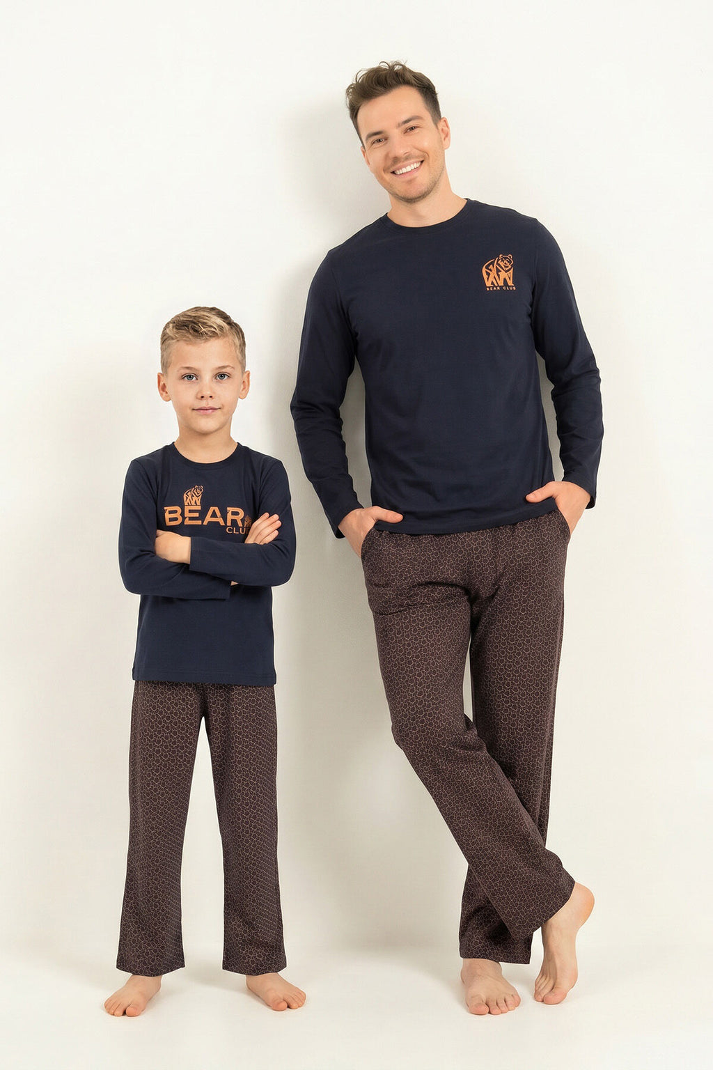 Arnetta Baba Oğul Bear Club Lacivert Uzun Kol Pijama Takım AR3824-A-V1