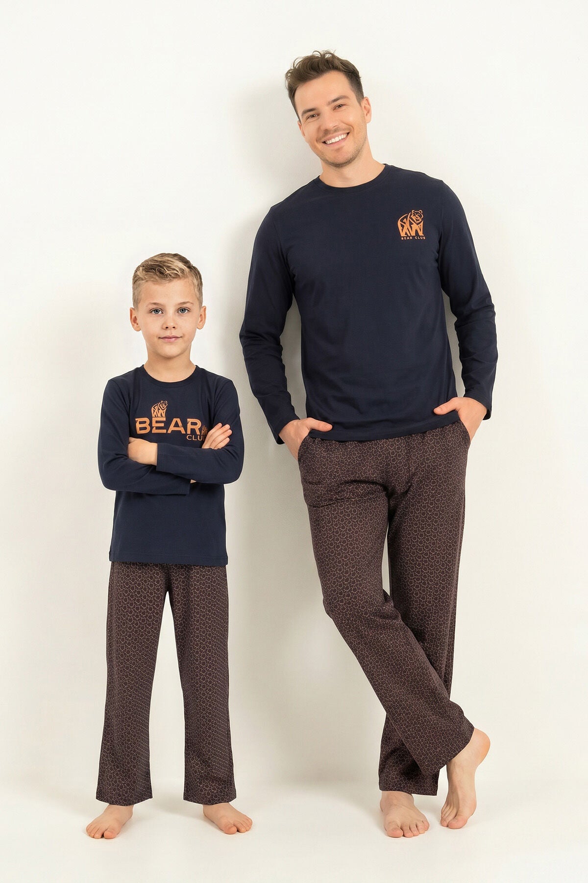 Arnetta Baba Oğul Bear Club Lacivert Uzun Kol Pijama Takım AR3824-A-V1