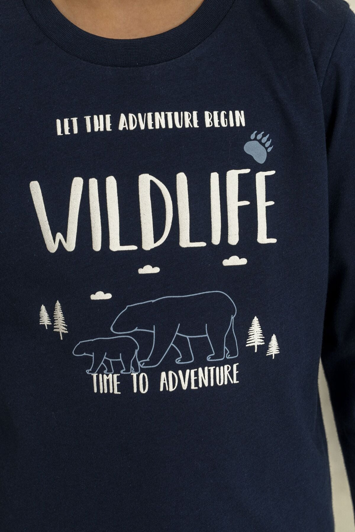 Arnetta Baba Oğul Let The Adventure Begin Lacivert Uzun Kol Pijama Takım AR3827-A-V1