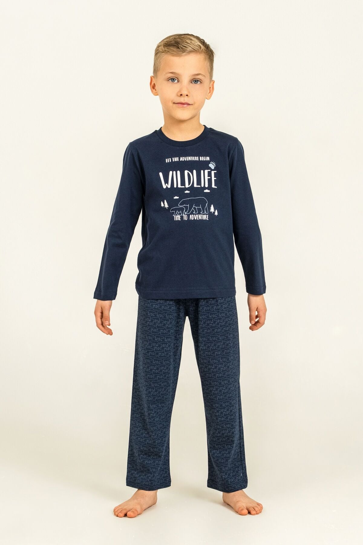 Arnetta Baba Oğul Let The Adventure Begin Lacivert Uzun Kol Pijama Takım AR3827-A-V1