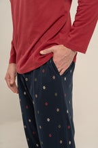 Arnetta Erkek Just Breathe Bordo Uzun Kol Pijama Takım AR3853-S-V2
