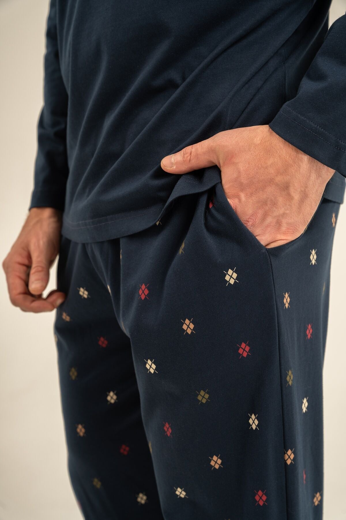 Arnetta Erkek Just Breathe Lacivert Uzun Kol Pijama Takım AR3853-S-V1