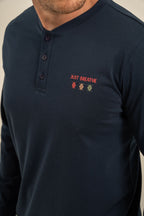 Arnetta Erkek Just Breathe Lacivert Uzun Kol Pijama Takım AR3853-S-V1