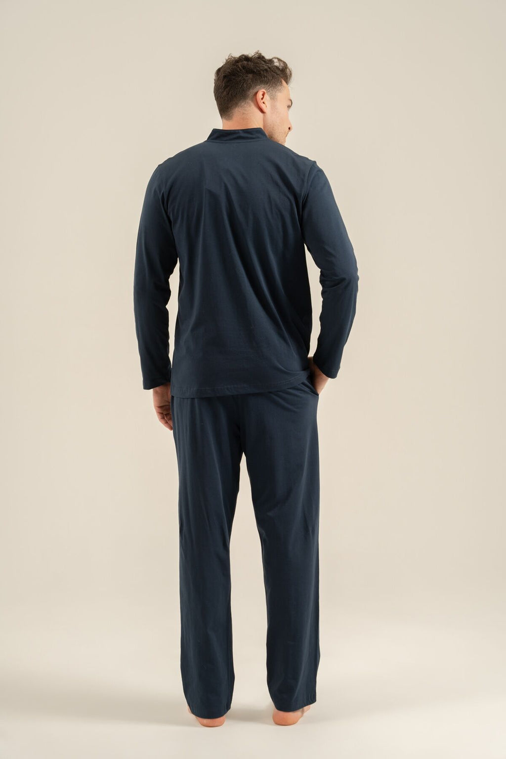 Arnetta Erkek Lacivert Gömlek Pijama Takımı AR3857-S-V1