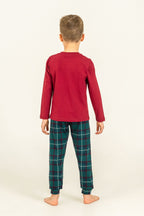 Arnetta Holiday Party Erkek Baba Oğul Bordo Uzun Kol Pijama Takım AR3822-A-V1